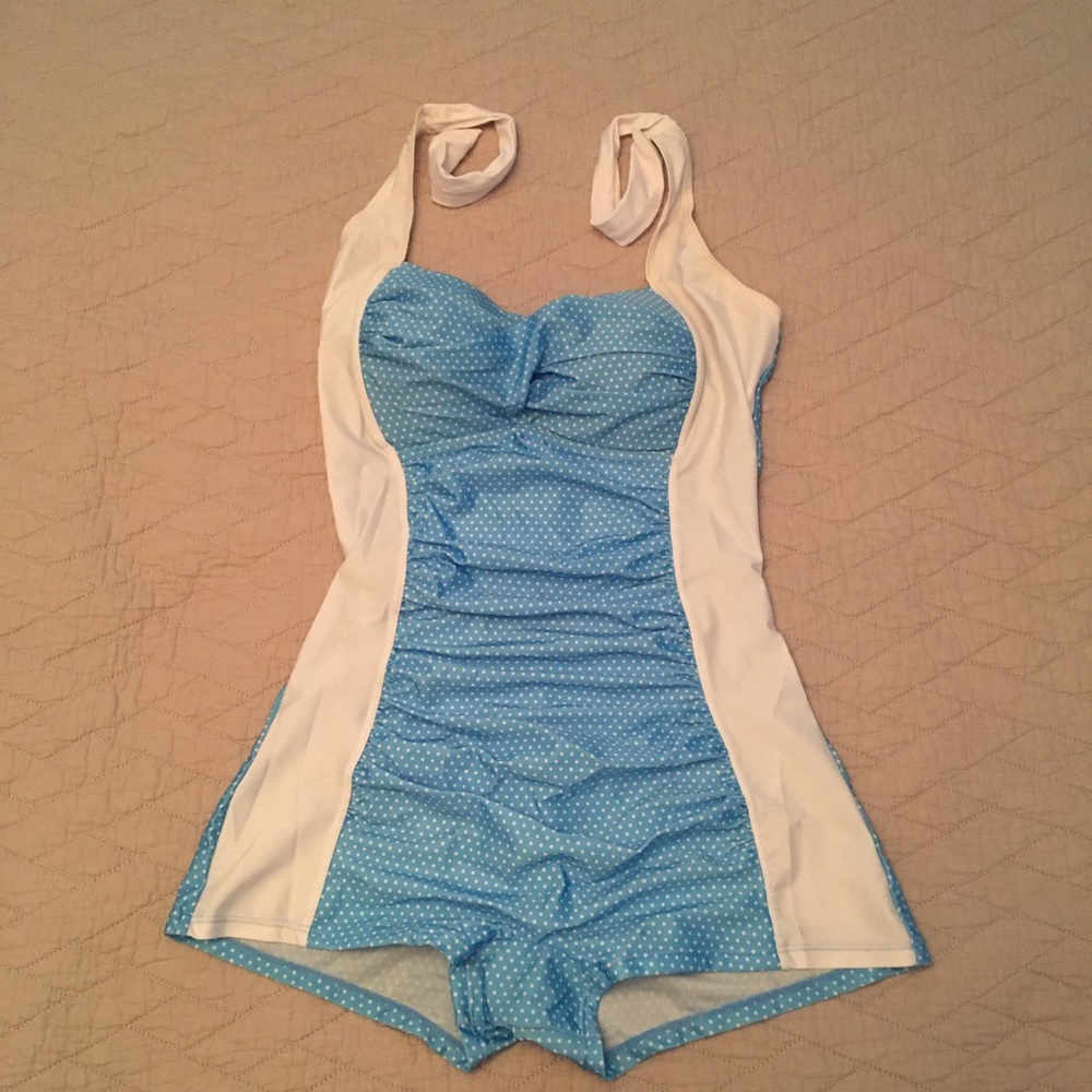 Vintage Style One Piece Swimming Suit